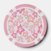 Roze hibiscus, roze bloemen, patroon van bloemen poker chips (Achterkant)