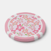 Roze hibiscus, roze bloemen, patroon van bloemen poker chips (Enkel)
