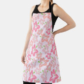 Roze hibiscus, roze bloemen, patroon van bloemen schort (Insitu)