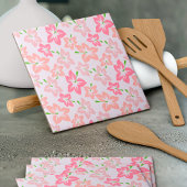 Roze hibiscus, roze bloemen, patroon van bloemen tegeltje