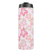 Roze hibiscus, roze bloemen, patroon van bloemen thermosbeker (Voorkant)
