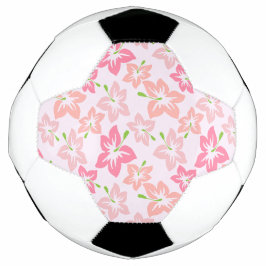 Roze hibiscus, roze bloemen, patroon van bloemen voetbal