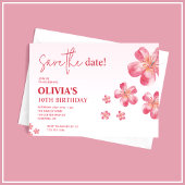 Roze Hibiscus Save the Date Kind Kaart