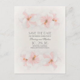 Roze hibiscus strand save the date briefkaarten