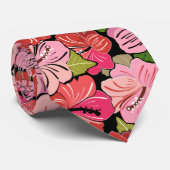 Roze Hibiscus Stropdas (Opgerold)