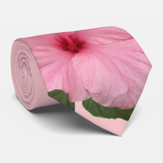  Roze Hibiscus Stropdas (Opgerold)