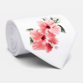 Roze Hibiscus Stropdas (Opgerold)