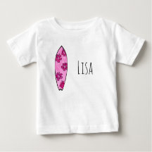 Roze hibiscus surfplank met aanpasbare naam