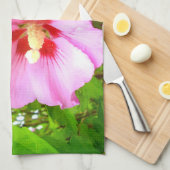 Roze Hibiscus Tea Towel Theedoek (Quarter Fold)