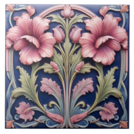Roze Hibiscus Tegeltje