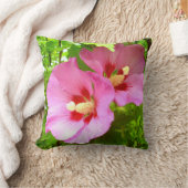 Roze hibiscus Throw Cushion Kussen (Deken)