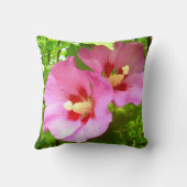 Roze hibiscus Throw Cushion Kussen (Achterkant)