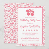 Roze Hibiscus Tropical Flowers Birthday Kaart (Voorkant / Achterkant)