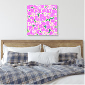 Roze Hibiscus Tropical Flowers Hawaiian Luau Decor Canvas Afdruk (Insitu (Slaapkamer))