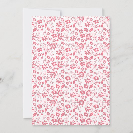 Roze Hibiscus Tropical Flowers Jubileum Luau Kaart (Achterkant)