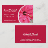 Roze Hibiscus Tropisch Bloem Visitekaartje (Voorkant / Achterkant)