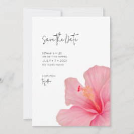 Roze Hibiscus · Tropische bloei · Bestemming Save The Date