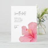 Roze Hibiscus · Tropische bloei · Bestemming Save The Date (Staand voorkant)