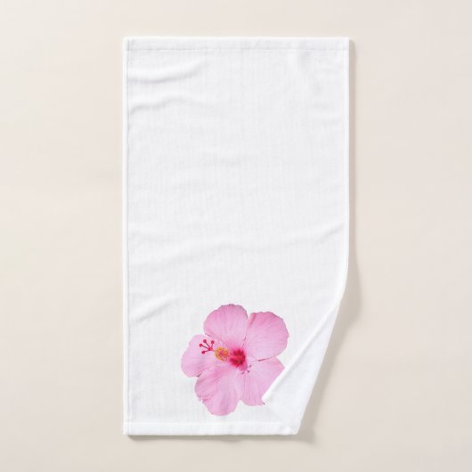 Roze Hibiscus Tropische Bloem Bad Handdoek (Handdoek)
