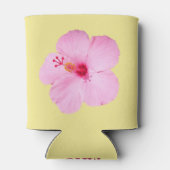 Roze Hibiscus Tropische Bloem Blikjeskoeler (Achterkant)