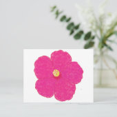 Roze Hibiscus Tropische Bloem Briefkaart (Staand voorkant)