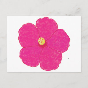 Roze Hibiscus Tropische Bloem Briefkaart