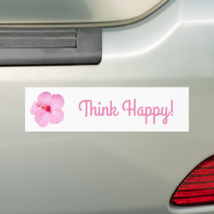 Roze Hibiscus Tropische Bloem Bumpersticker