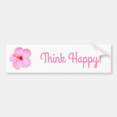 Roze Hibiscus Tropische Bloem Bumpersticker (Voorkant)