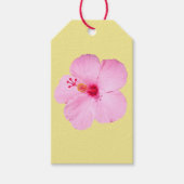 Roze Hibiscus Tropische Bloem Cadeaulabel (Voorkant)
