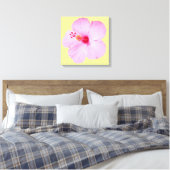 Roze Hibiscus Tropische Bloem Canvas Afdruk (Insitu (Slaapkamer))