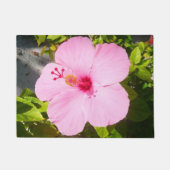 Roze Hibiscus Tropische Bloem Deurmat (Voorkant)