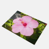 Roze Hibiscus Tropische Bloem Deurmat (Schuin)