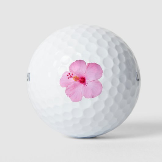 Roze Hibiscus Tropische Bloem Golfballen (Voorkant)