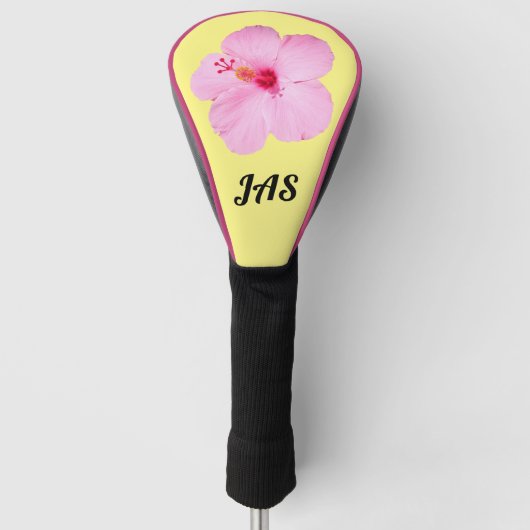 Roze Hibiscus Tropische Bloem Golfheadcover (Voorkant)