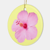 Roze Hibiscus Tropische Bloem Keramisch Ornament (Links)