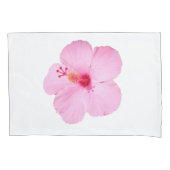 Roze Hibiscus Tropische Bloem Kussensloop (Voorkant)