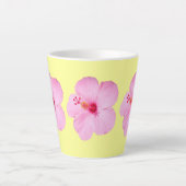 Roze Hibiscus Tropische Bloem Latte Mok (Voorkant)