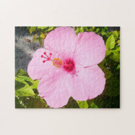 Roze Hibiscus Tropische Bloem Legpuzzel