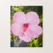 Roze Hibiscus Tropische Bloem Legpuzzel (Verticaal)