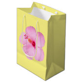 Roze Hibiscus Tropische Bloem Medium Cadeauzakje (Voorkant Gekanteld)