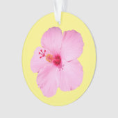 Roze Hibiscus Tropische Bloem Ornament (voorkant)
