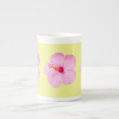 Roze Hibiscus Tropische Bloem Porselein Kop (Voorkant)