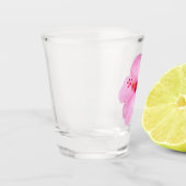 Roze Hibiscus Tropische Bloem Shot Glas (Links)