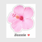 Roze Hibiscus Tropische Bloem Sticker (Vel)