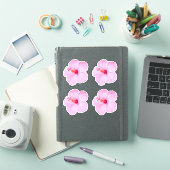 Roze Hibiscus Tropische Bloem Sticker (iPad Cover)