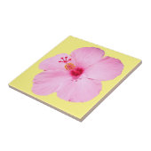 Roze Hibiscus Tropische Bloem Tegeltje (Zijkant)