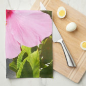 Roze Hibiscus Tropische Bloem Theedoek (Quarter Fold)