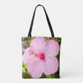 Roze Hibiscus Tropische Bloem Tote Bag (Achterkant)