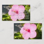 Roze Hibiscus Tropische Bloem Visitekaartje (Voorkant / Achterkant)