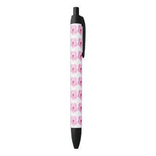 Roze Hibiscus Tropische Bloem Zwarte Inkt Pen